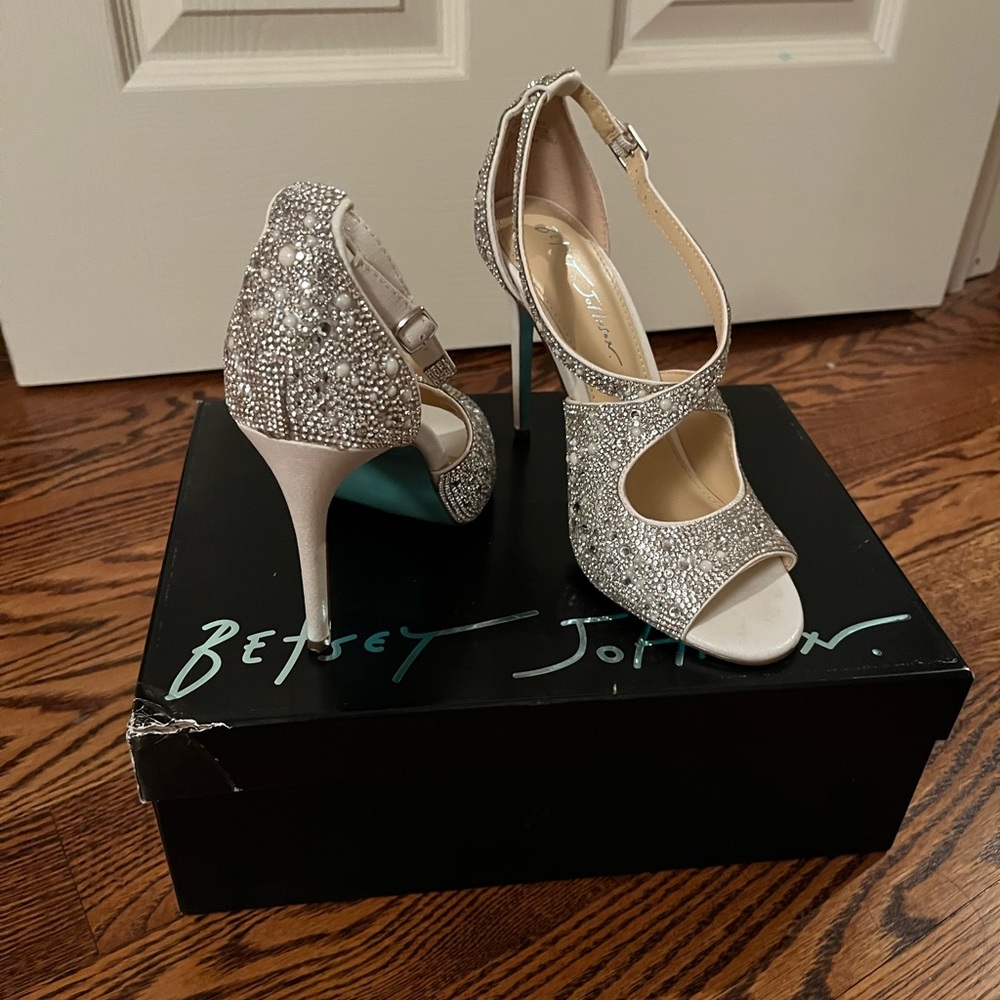 Betsy Johnson Crystal Embellished Bridal Shoes